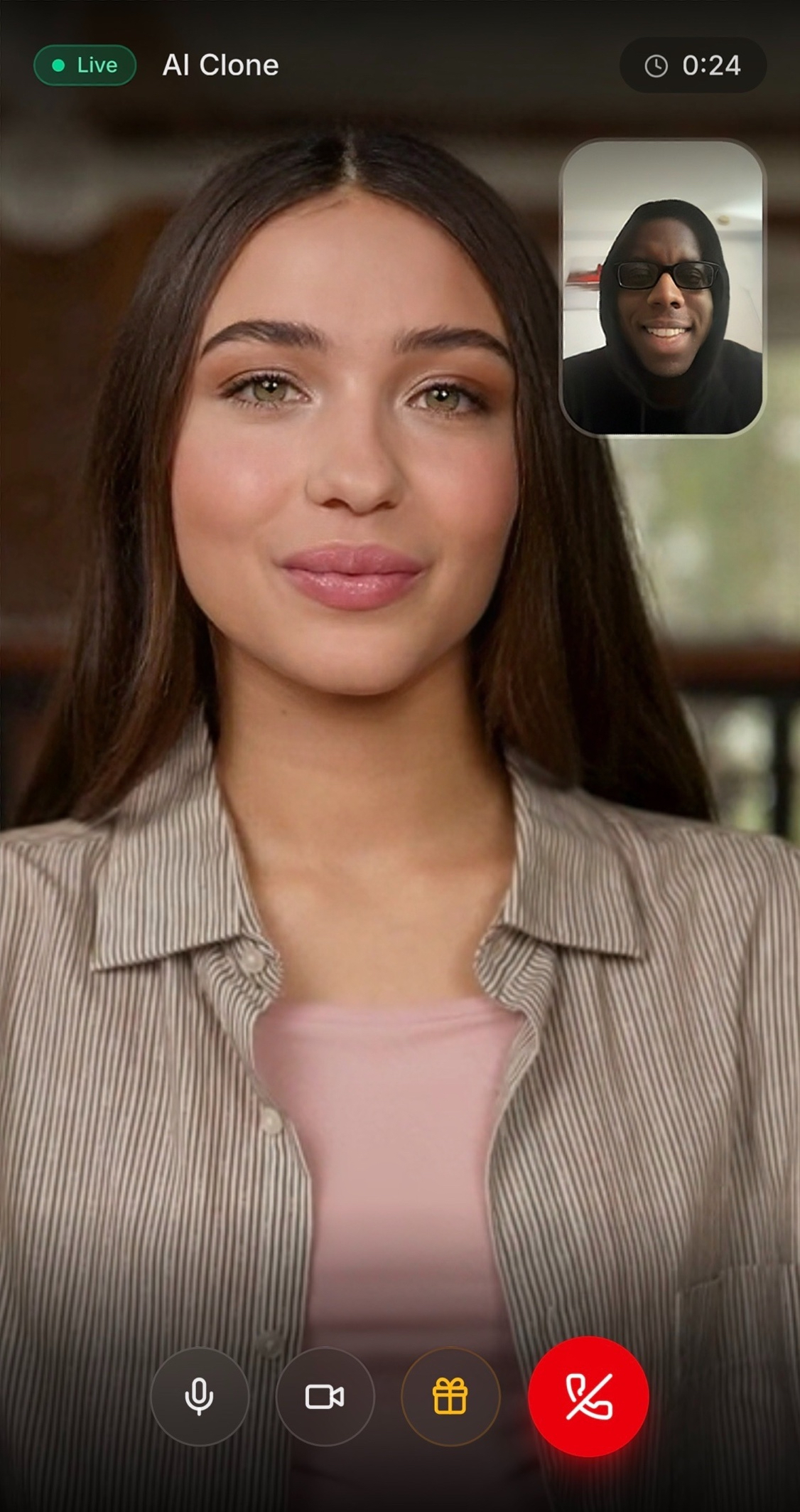 say.hello AI Clone live call